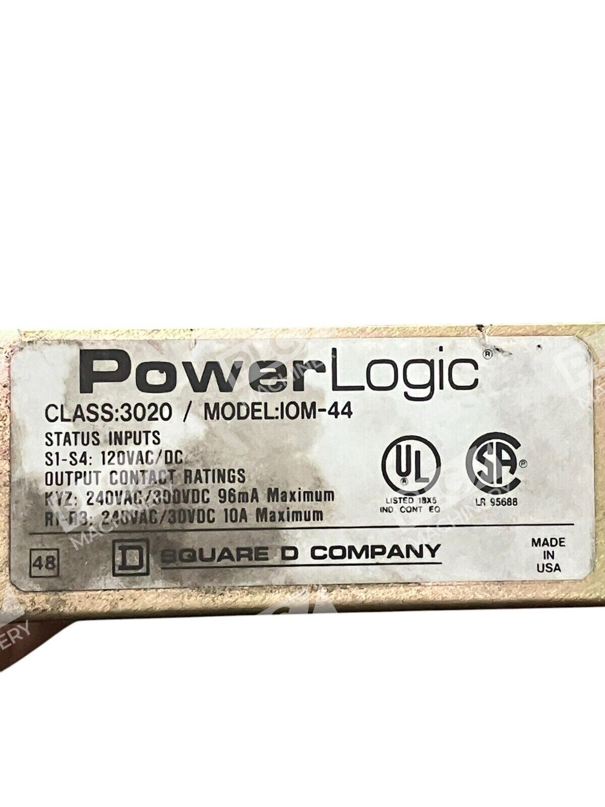 Square D 3020-IOM-44 - Square D 120VAC/DC I/O Module PowerLogic 3020-IOM-44