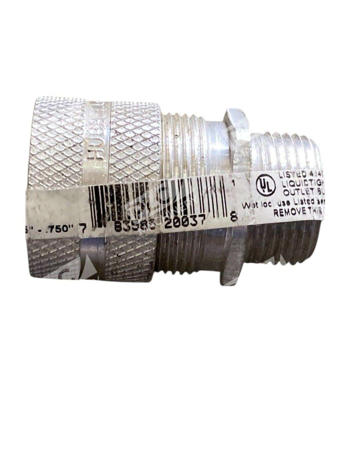 Hubbell .625-.750" Aluminum Straight Male Cord Connector SHC1037 - Image 3