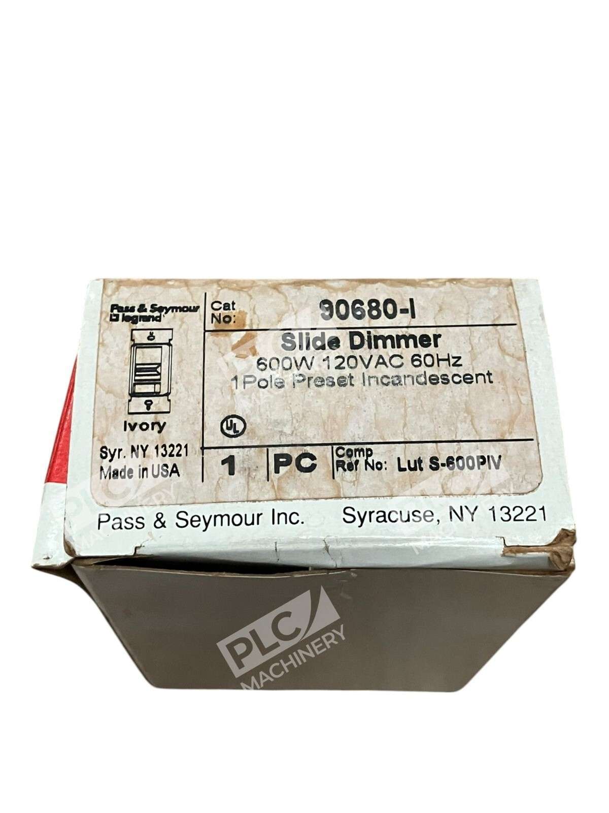 Pass & Seymour Legrand 600W 120VAC 60Hz 1 Pole Ivory Slide Dimmer 90680-I - Image 2
