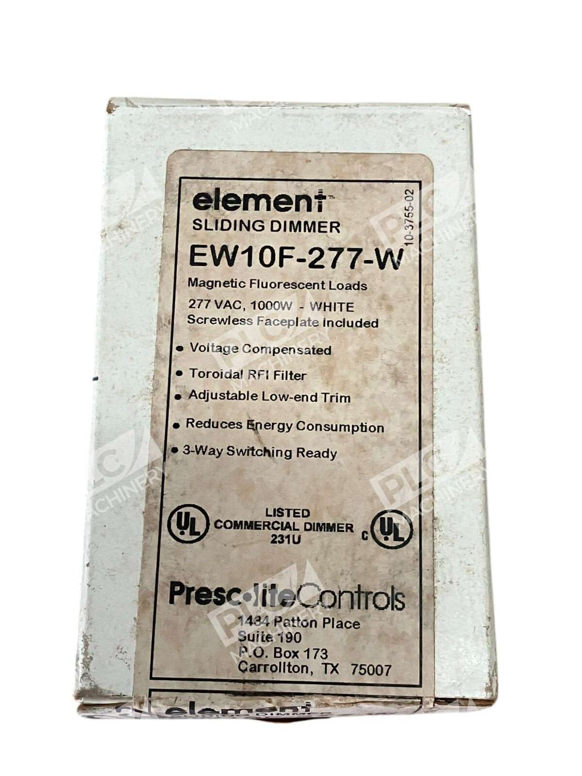 Prescolite Controls 277VAC 1000W White Element Sliding Dimmer EW10F-277-W - Image 2