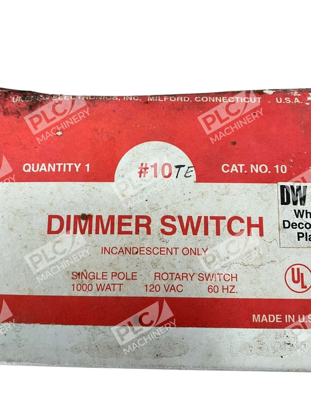 Unenco Switch 10 - Unenco Electronics Single Pole 1000W 120VAC 60Hz Rotary Dimm