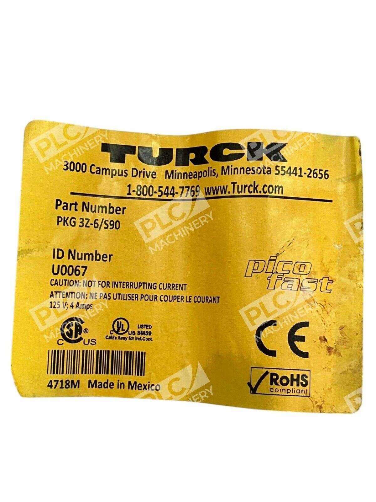 Turck 6m Single Ended Cordset PKG 3Z-6/S90 - Image 3
