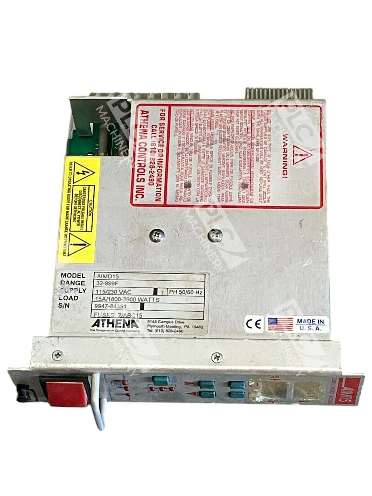 Athena 32-999F 115/230VAC 1PH 50/60Hz 15A/1800-3600W Zone Control Module AIMD15 - Image 2