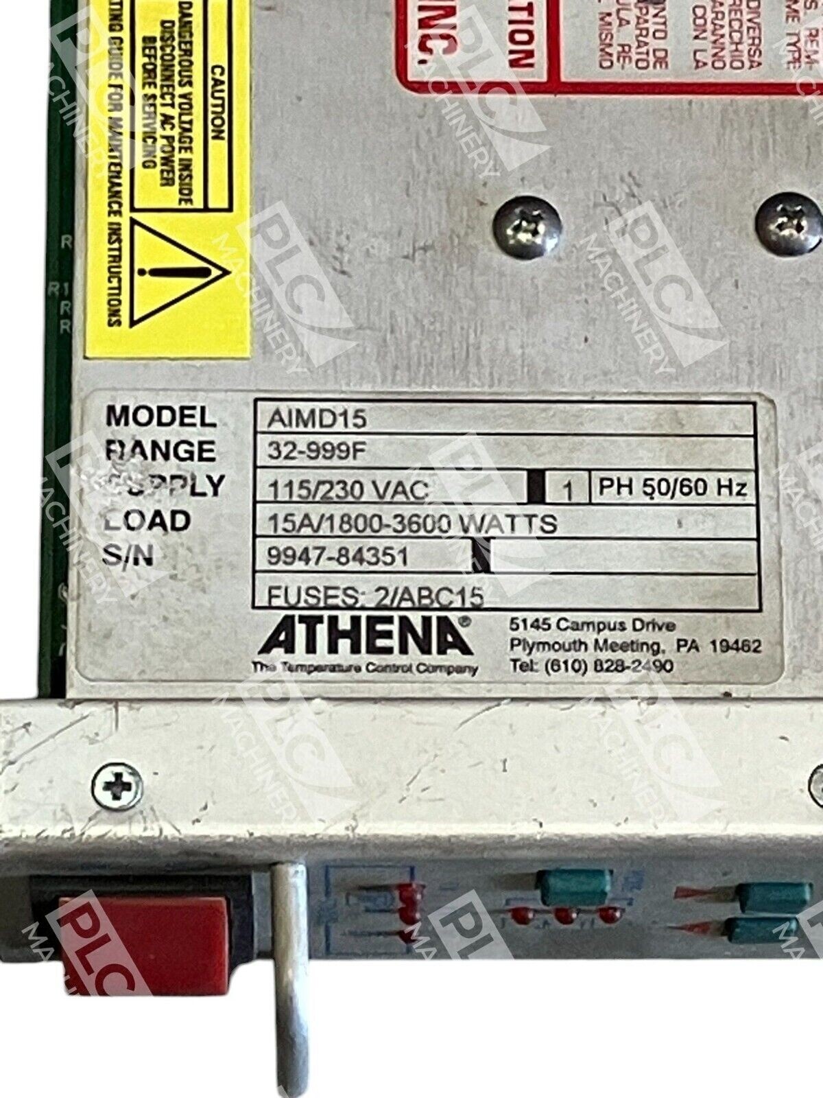Athena 32-999F 115/230VAC 1PH 50/60Hz 15A/1800-3600W Zone Control Module AIMD15 - Image 3