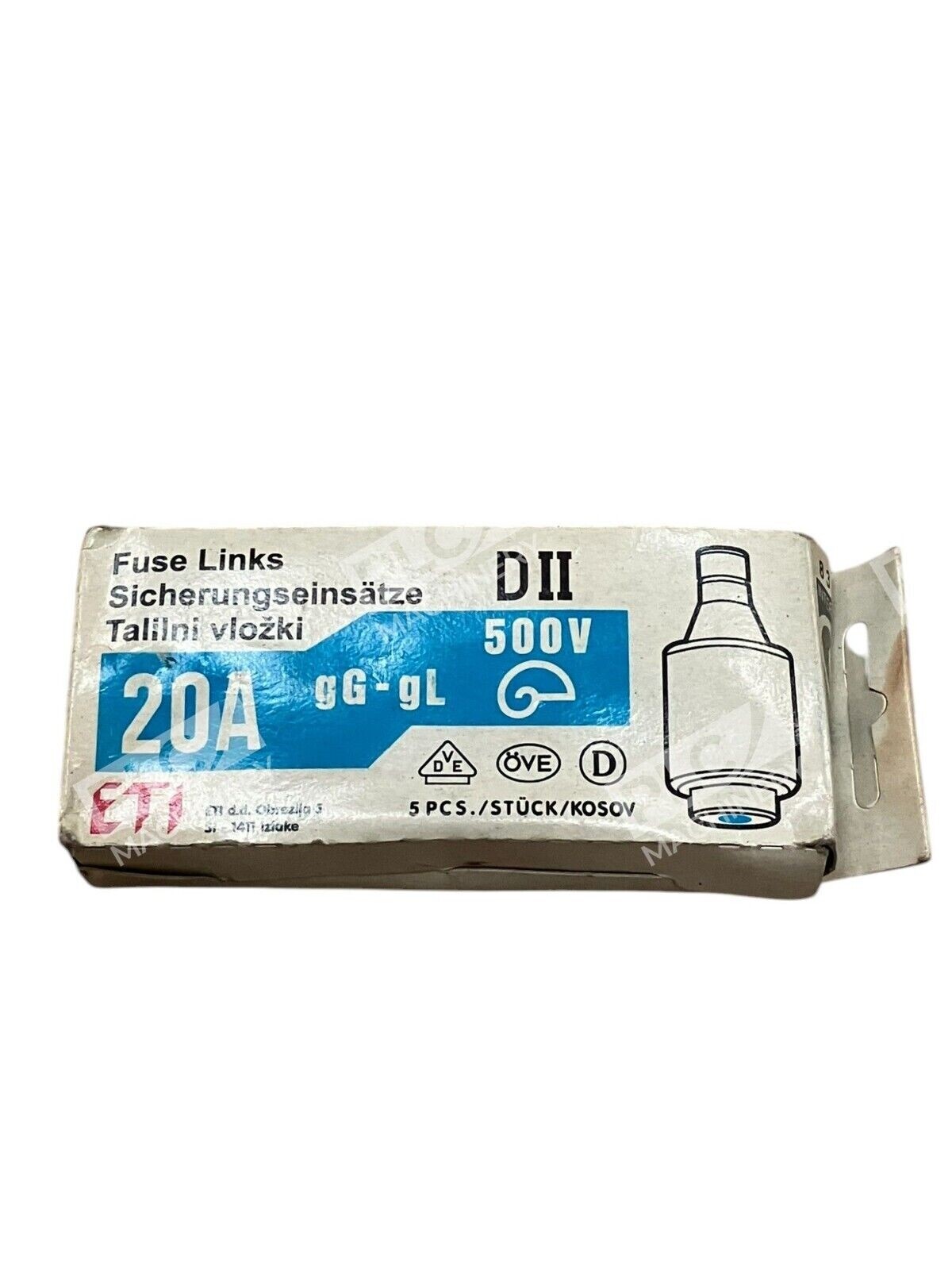ETI DII - ETI 20A 500V Fuse Links DII (Box of 3)