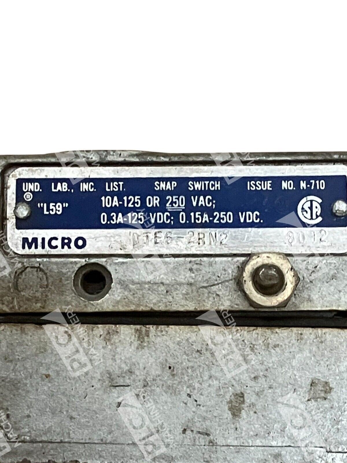 Micro Switch N-710 L59 Snap Switch 8012 DTE6-2RN2 - Image 6