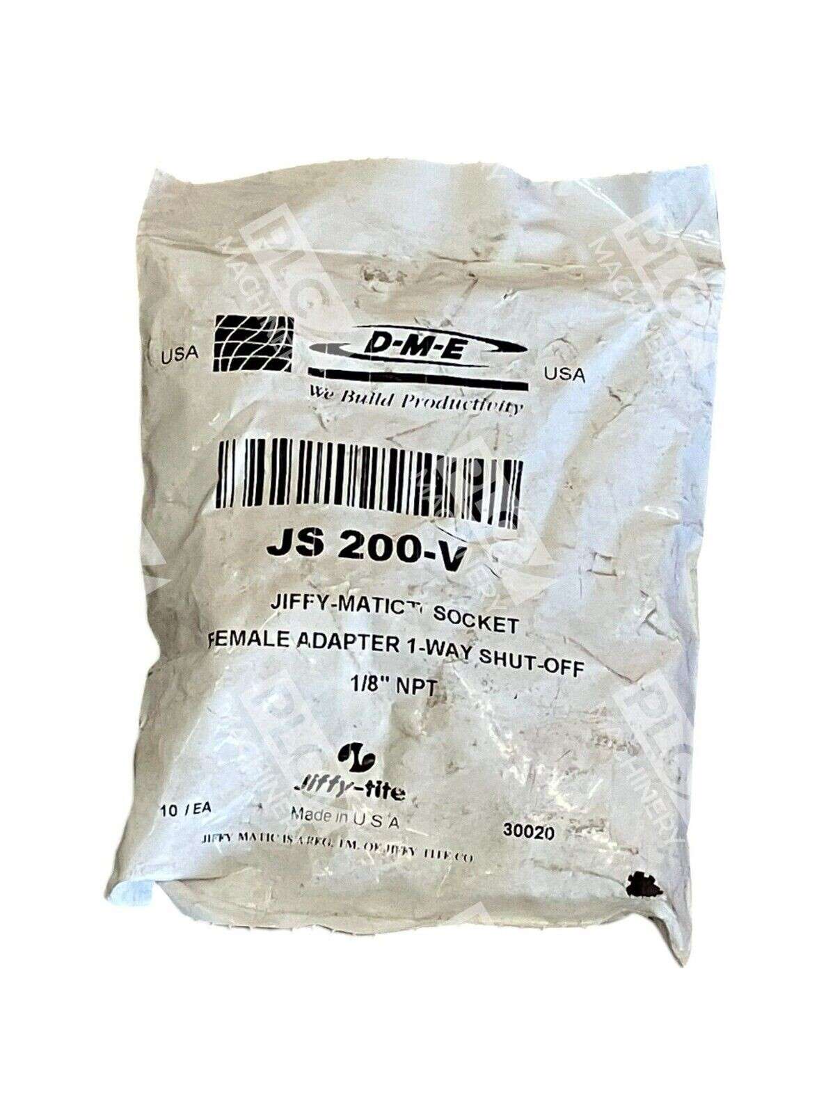 D-M-E Jiffy Matic Socket Female Adapter 1 Way Shut Off 1/8" (Bag of 10) JS 200-V - Image 3