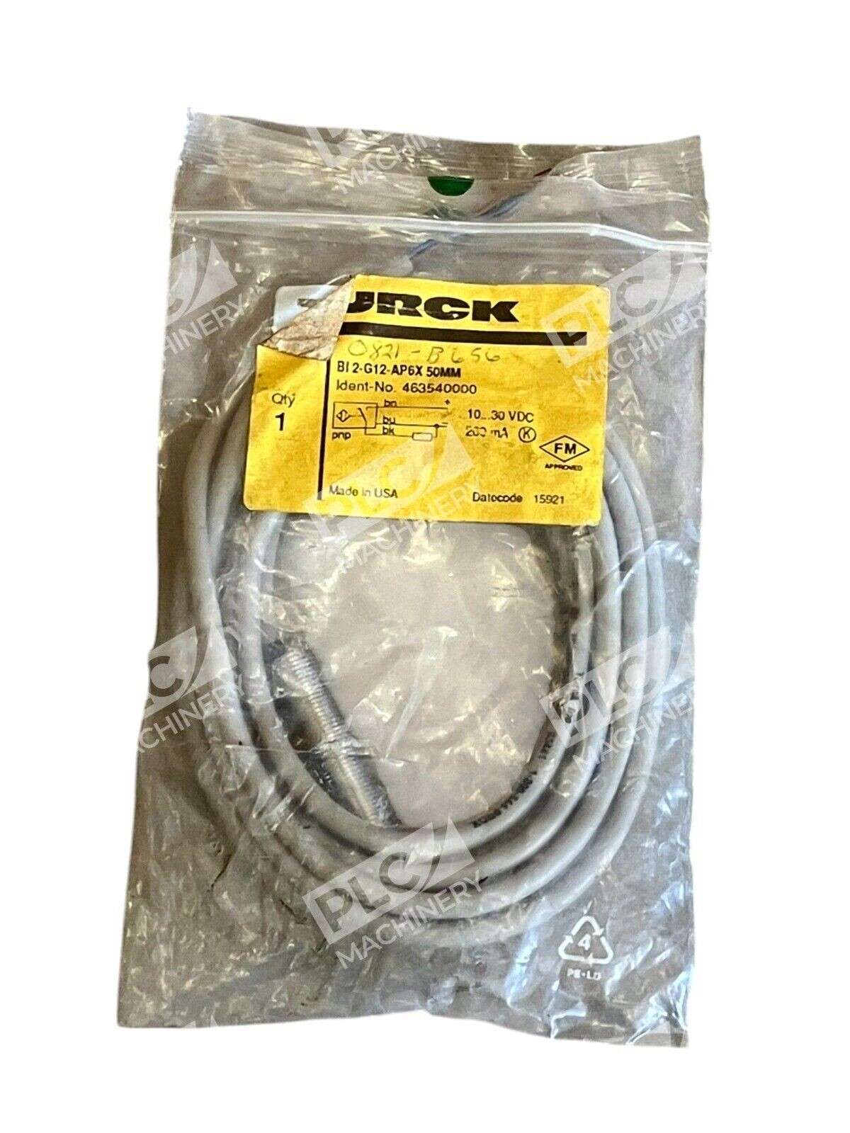 Turck BI2-G12-AP6X-50MM - Turck 463540000 Inductive Sensor BI2-G12-AP6X-50MM