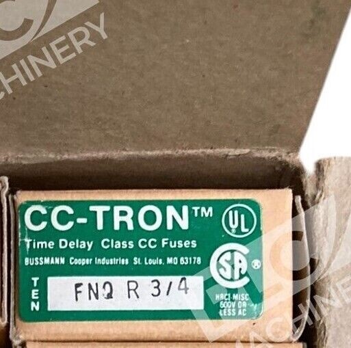 Bussmann FNQ-R-3/4 - Bussmann Cooper CC-Tron Time Delay Fuse FNQ-R-3/4 (Box of 10