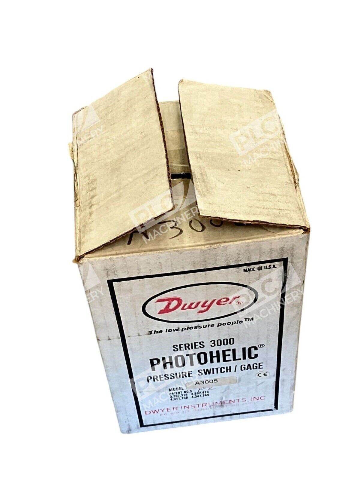 Dwyer Instruments Model A3005 - Dwyer Instruments Series 3000 Photohelic Pressure Switch Gag