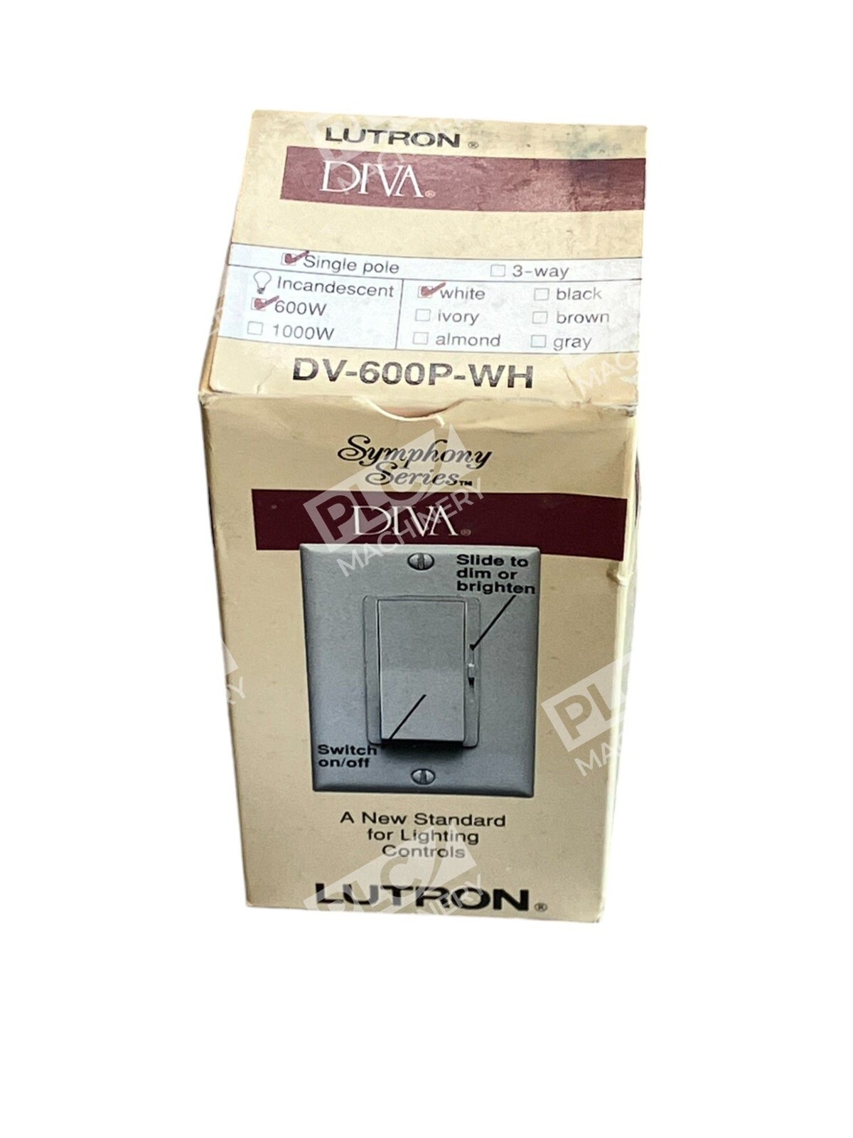 Lutron DV-600P-WH - Lutron Diva Symphony Series 600W Single Pole DV-600P-WH