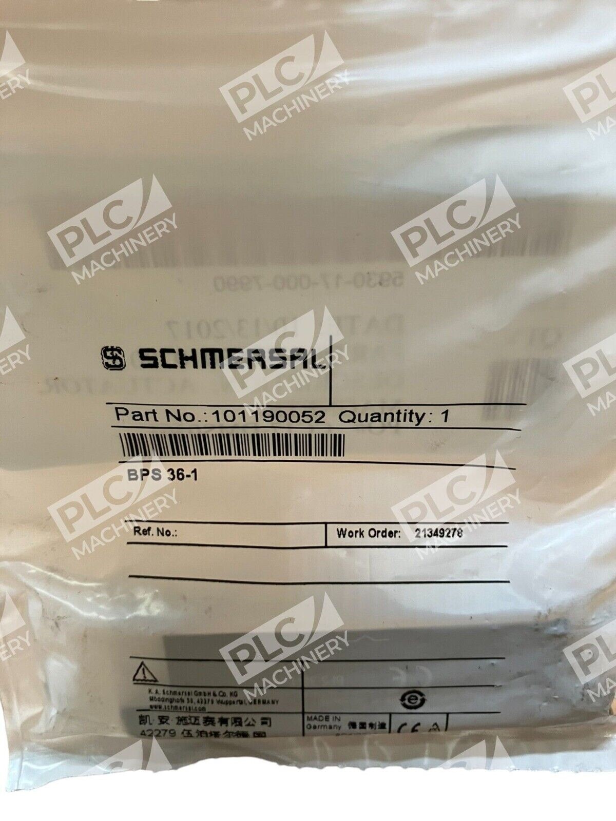 Schmeasal 101190052 Safety Sensor Actuator BPS 36-1 - Image 3