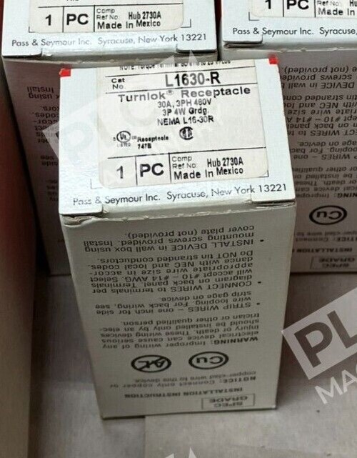 Pass & Seymour L1630-R - Pass & Seymour L1630-R Turnlok Receptacle 30A 3PH 480V