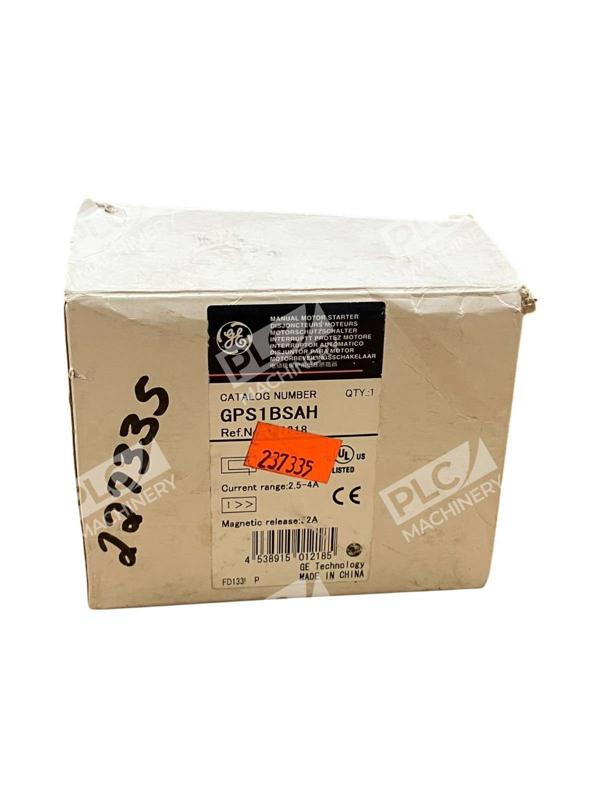 GE GPS1BSAH - GE GPS1BSAH Manual Motor Starter 2.5–4A 3-Pole DIN Rail