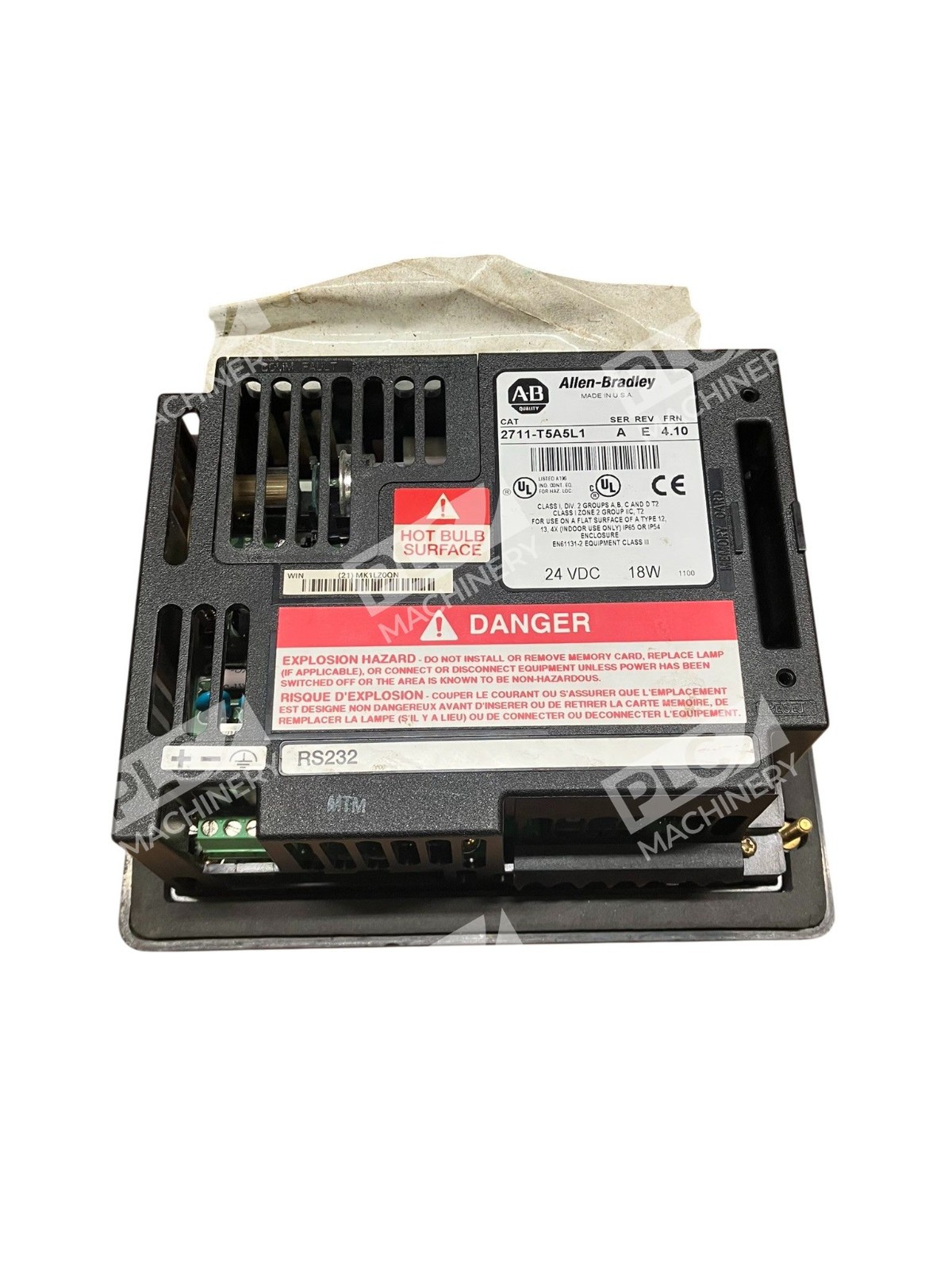 Allen-Bradley 2711-T5A5L1 PanelView 550 HMI 5.5” RS-232 SER A - Image 3