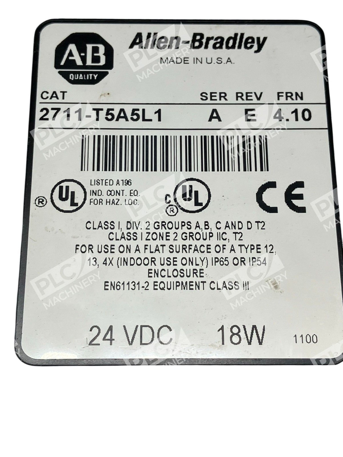 Allen-Bradley 2711-T5A5L1 PanelView 550 HMI 5.5” RS-232 SER A - Image 4