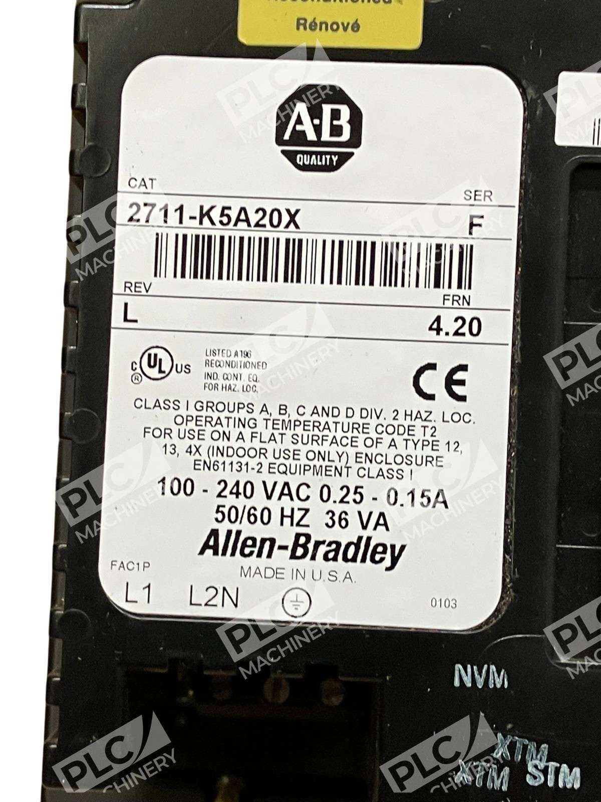 Allen-Bradley 2711-K5A20 PanelView 550 Operator Terminal | Monochrome Keypad HMI - Image 5