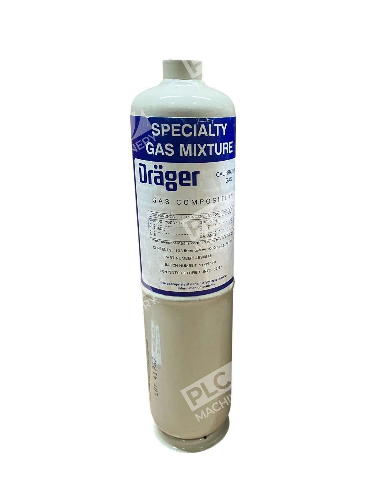Dräger 4594945 Calibration Gas Cylinder – CO 100ppm / Methane 2.5% LEL 103L - Image 4