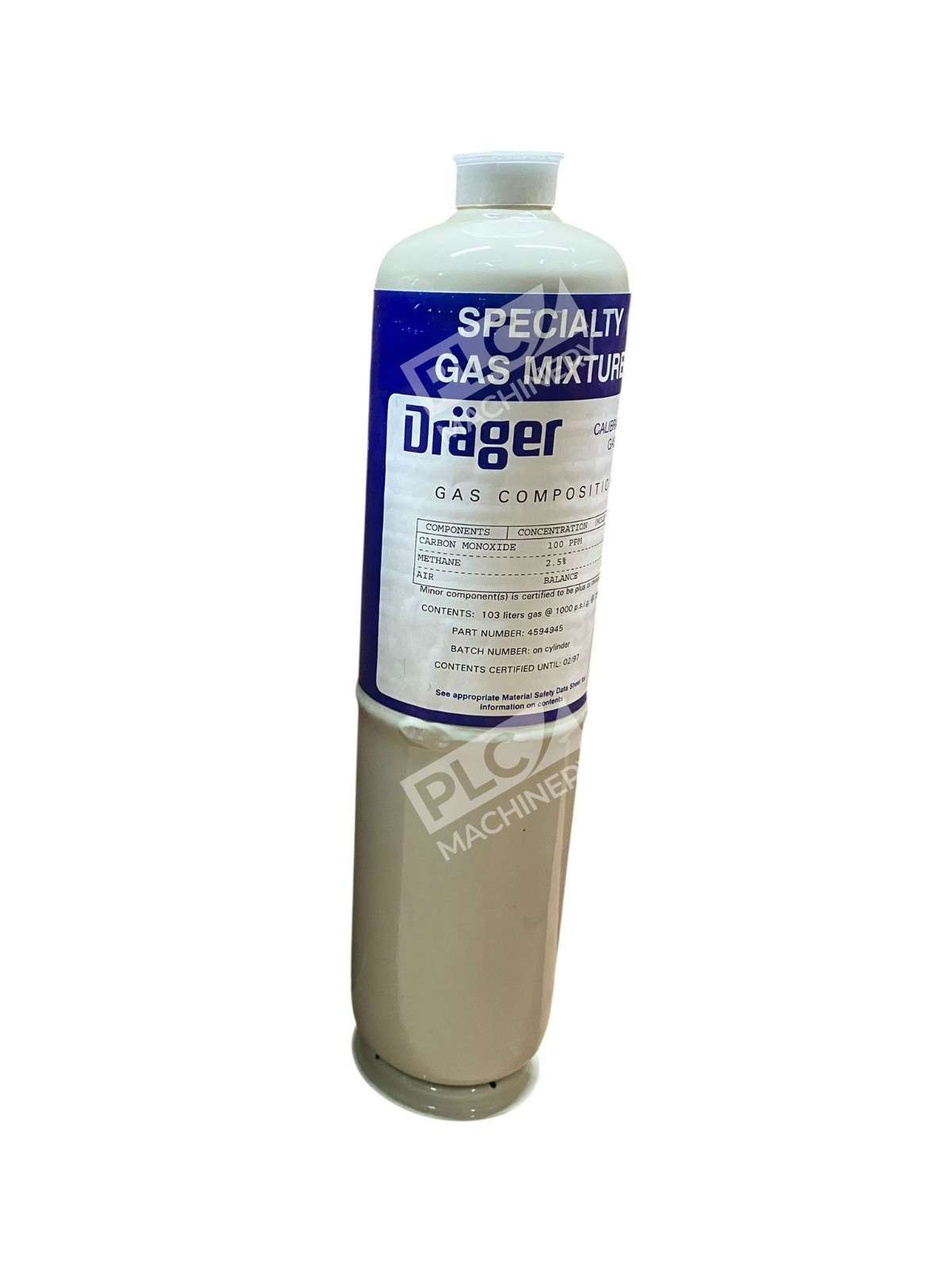 Dräger 4594945 Calibration Gas Cylinder – CO 100ppm / Methane 2.5% LEL 103L - Image 5