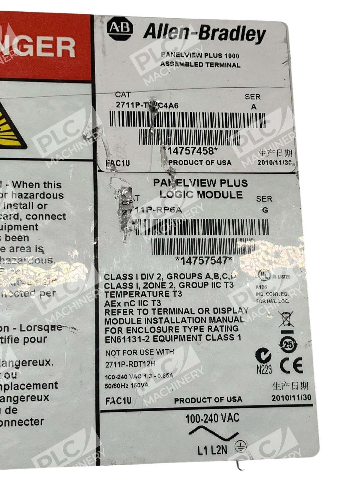 Allen-Bradley 2711P-RP6A /G PanelView Plus 1000 HMI Logic Module - Image 5