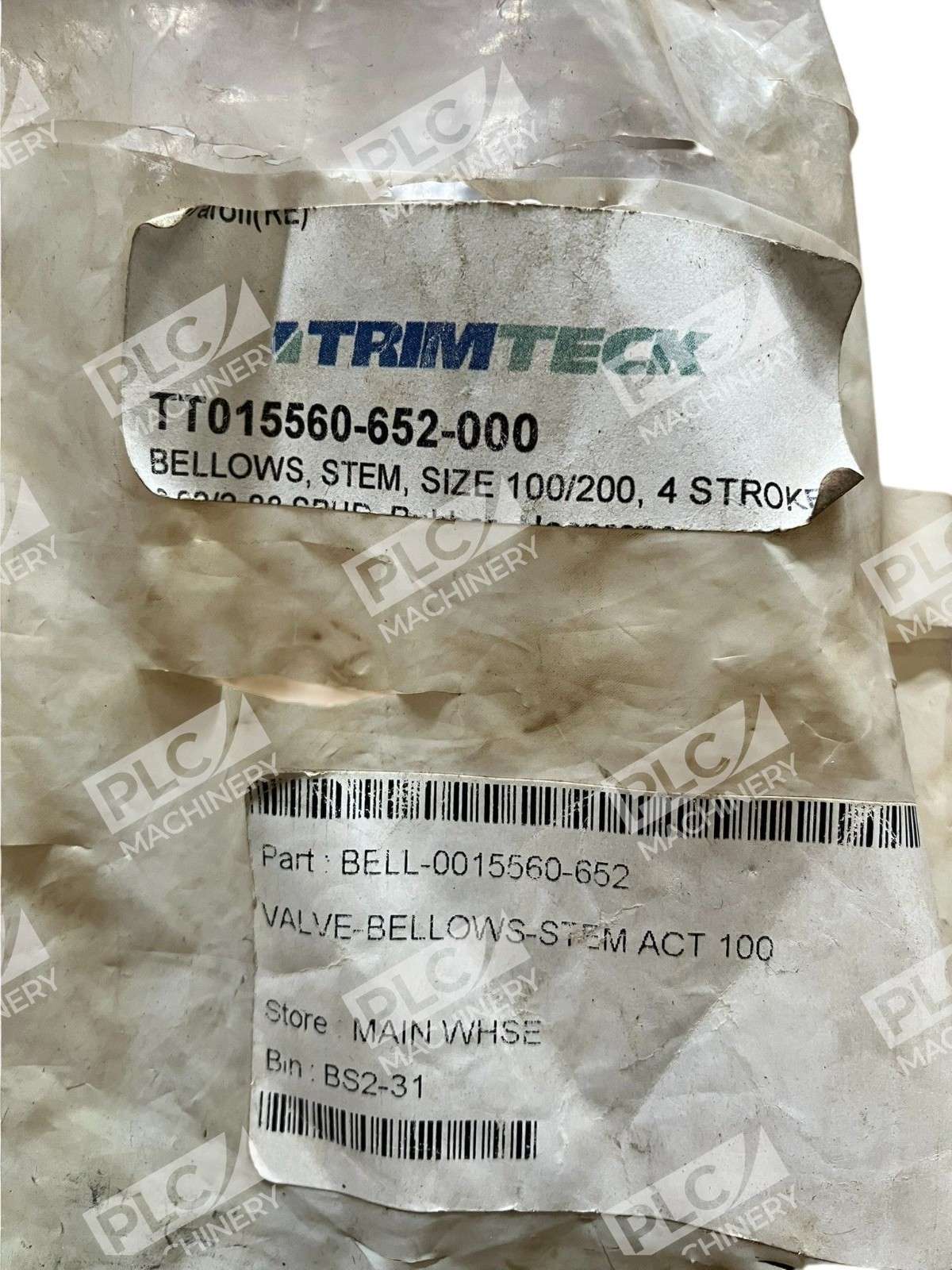 Trimteck TT015560-652-000 Bellows Stem Assembly Size 100/200 4 Stroke - Image 6