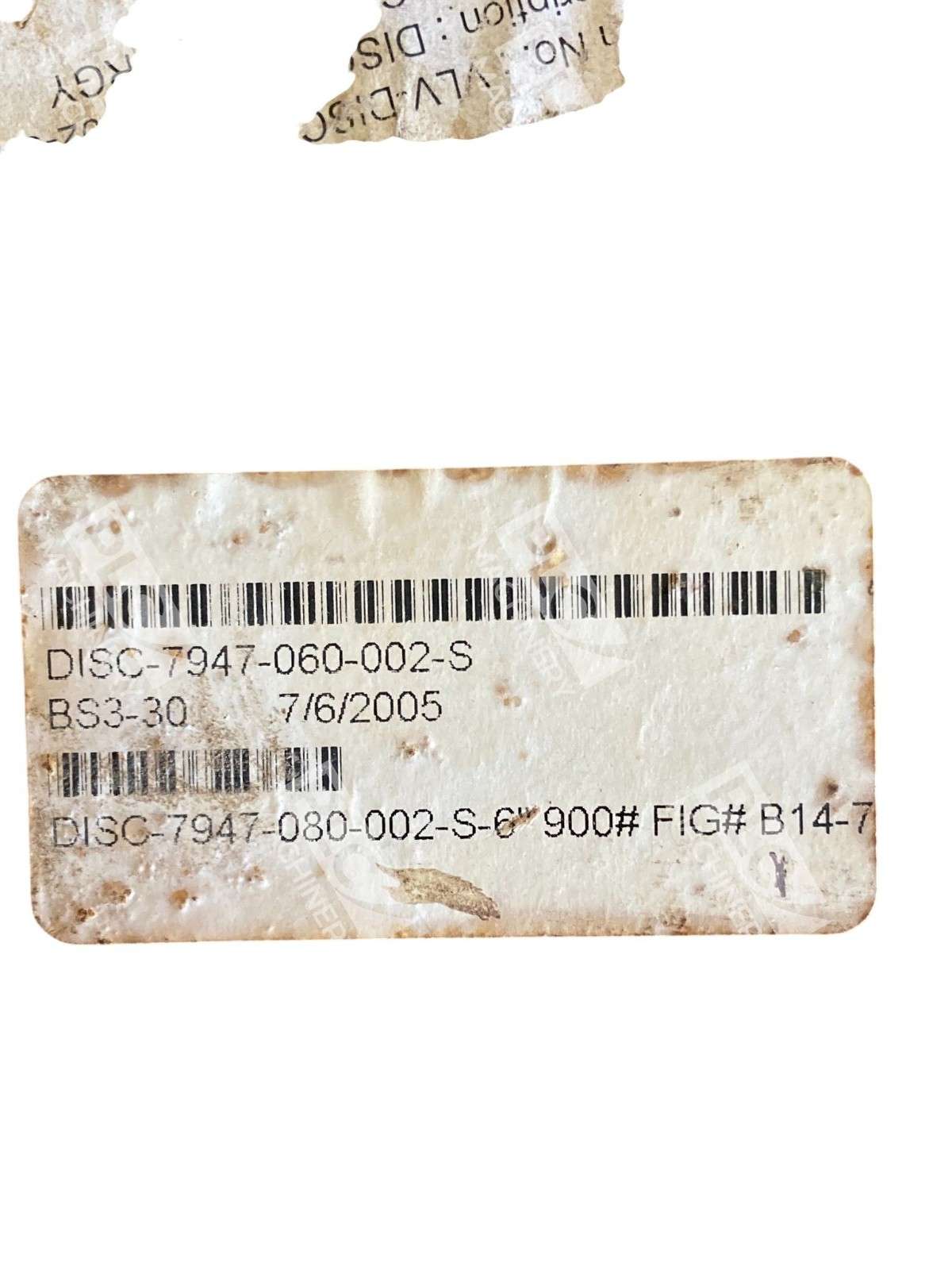Valve Disc 7947-060-002-S Control Valve Component Class 900 FV-1002 25LBS - Image 6