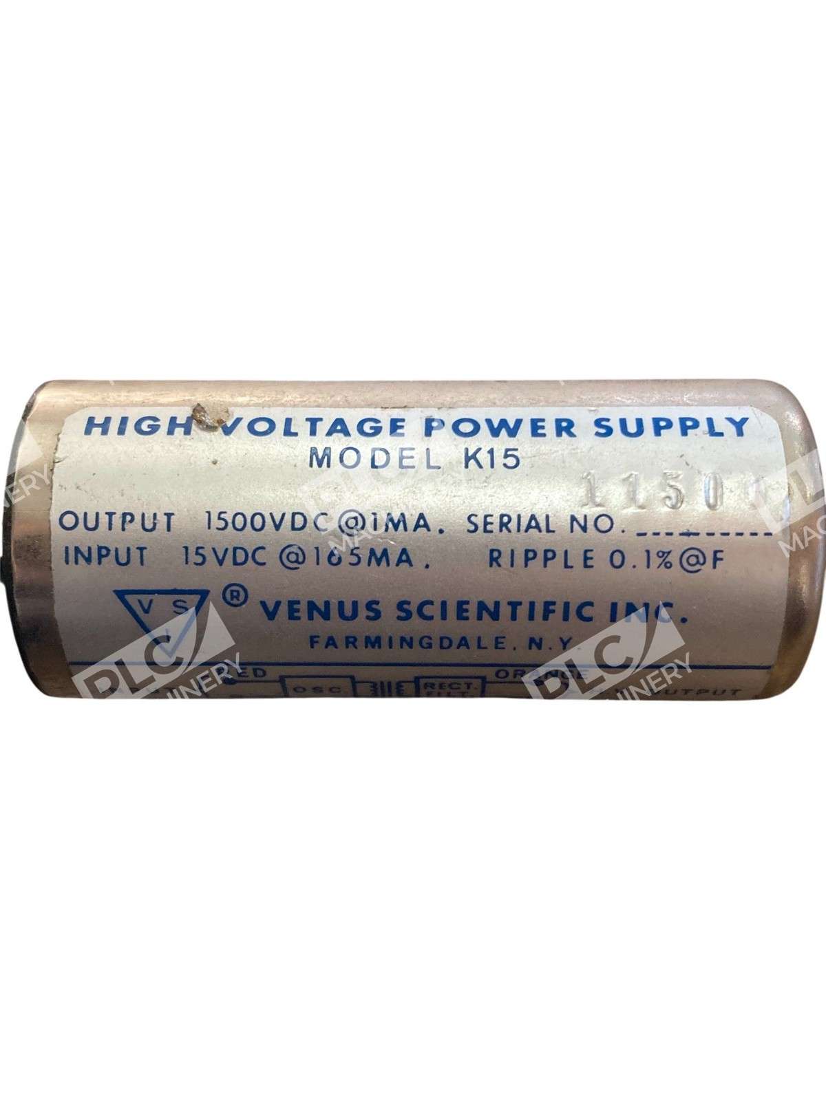 Venus Scientific K15 High Voltage Power Supply 1500VDC 1mA 115VAC - Image 6