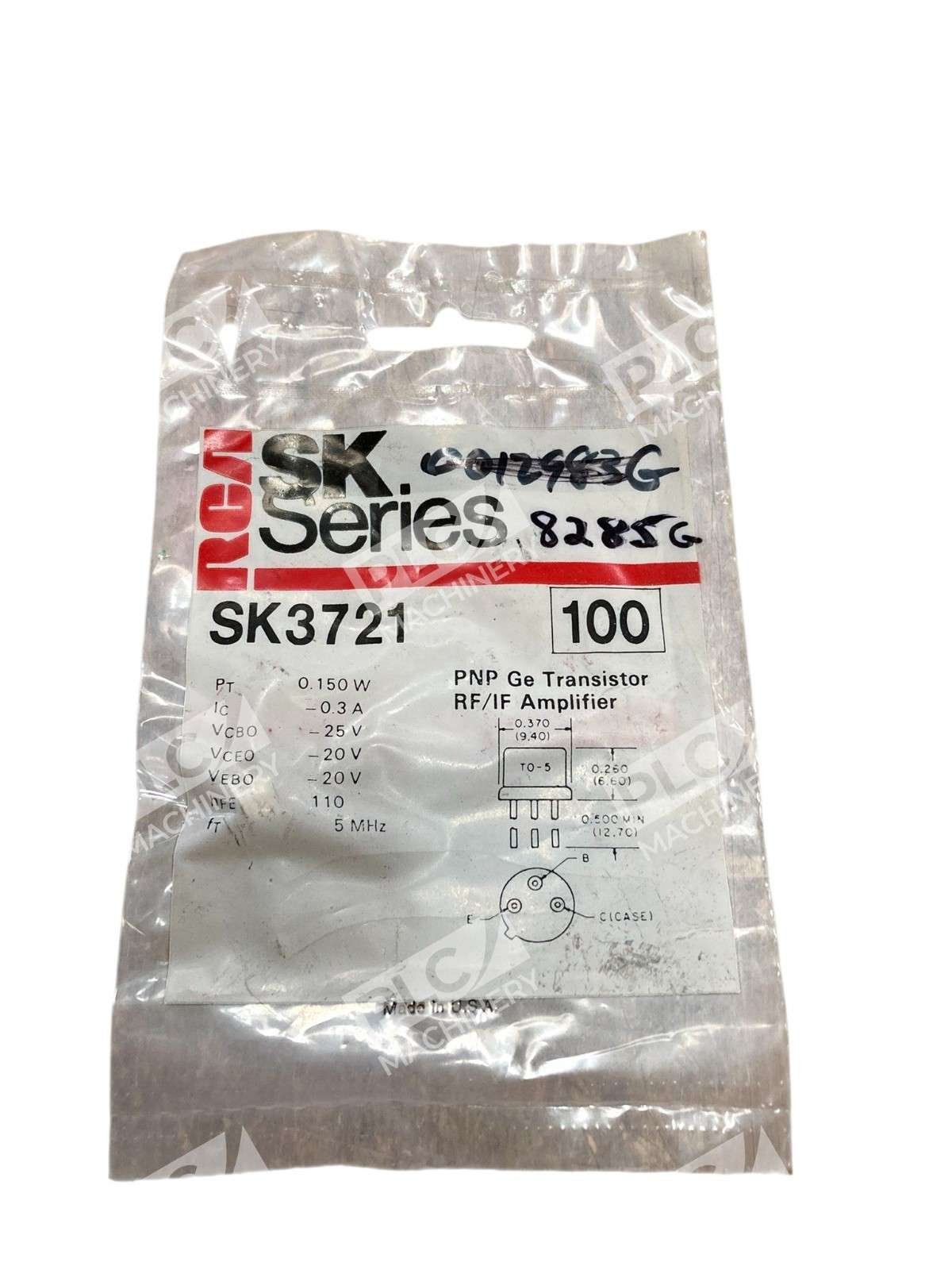 RCA SK3721 - RCA SK3721 PNP Germanium Transistor TO-5 RF/IF Amplifier NTE