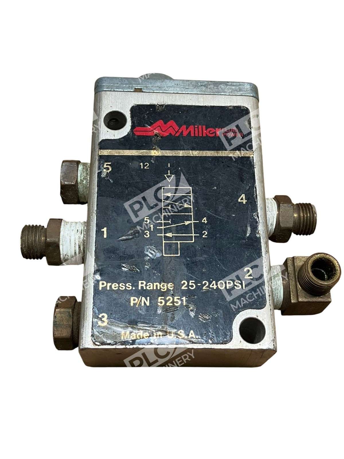 Miller 5251 Fluid Power 3-Way 2-Position Pneumatic Air Pilot Valve 25-240 PSI - Image 2