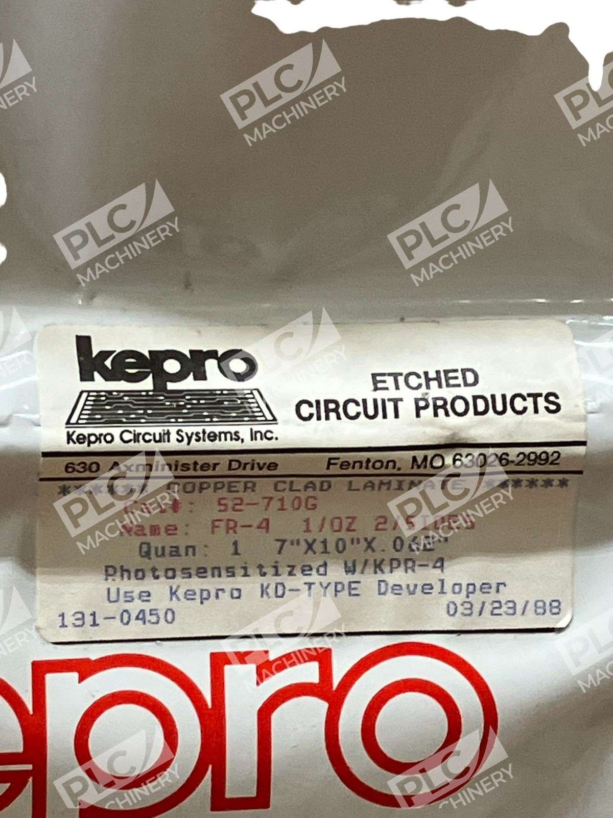 Kepro 52-710G Photosensitized FR-4 PCB Board 7x10"x.062" 1oz 2 Sided - Image 3