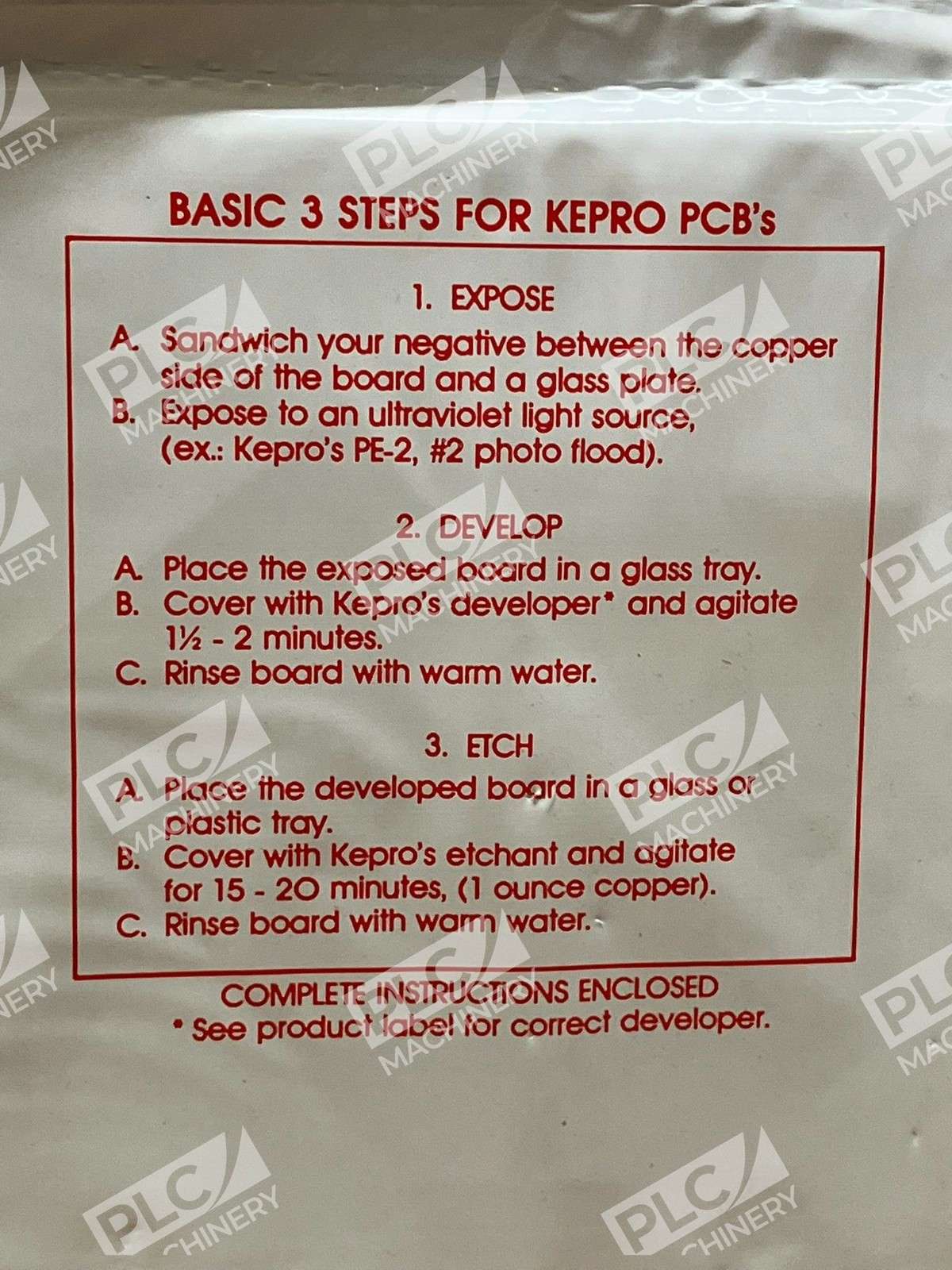 Kepro 52-710G Photosensitized FR-4 PCB Board 7x10"x.062" 1oz 2 Sided - Image 6