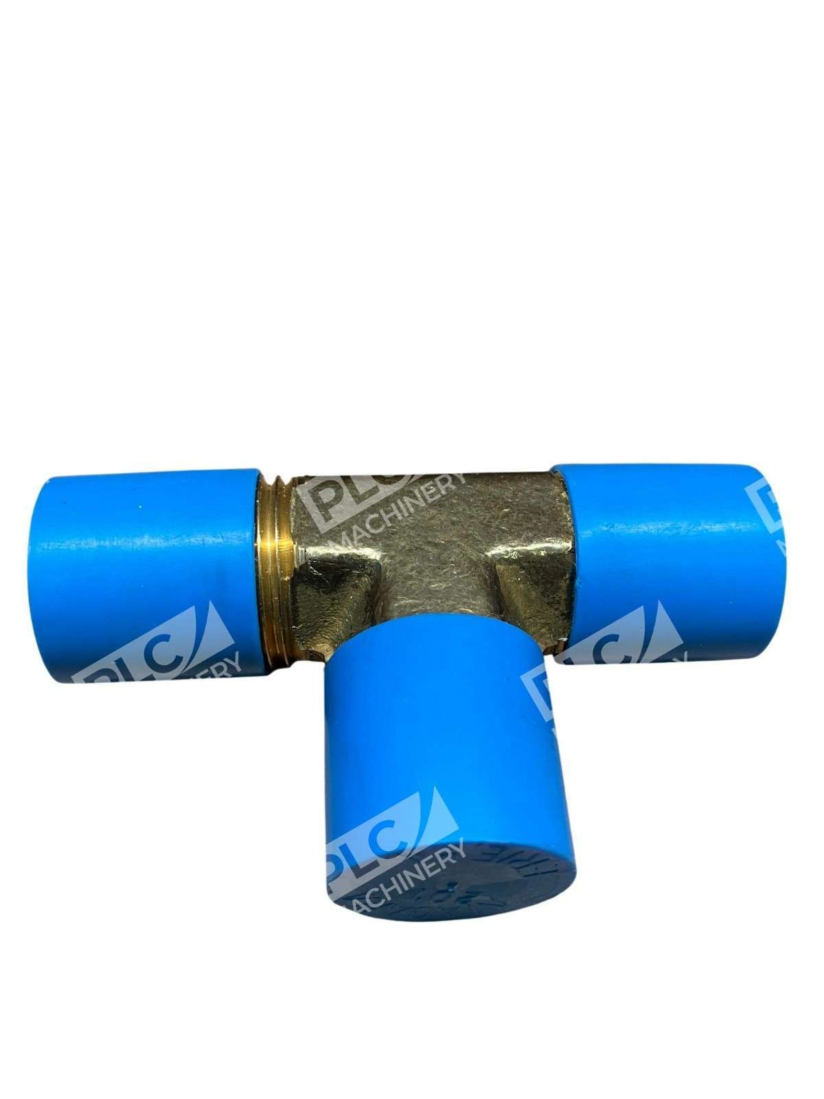 Niagara 201 Brass T-Fitting Connector with Blue Caps Hydraulic/Pneumatic Adapter - Image 3