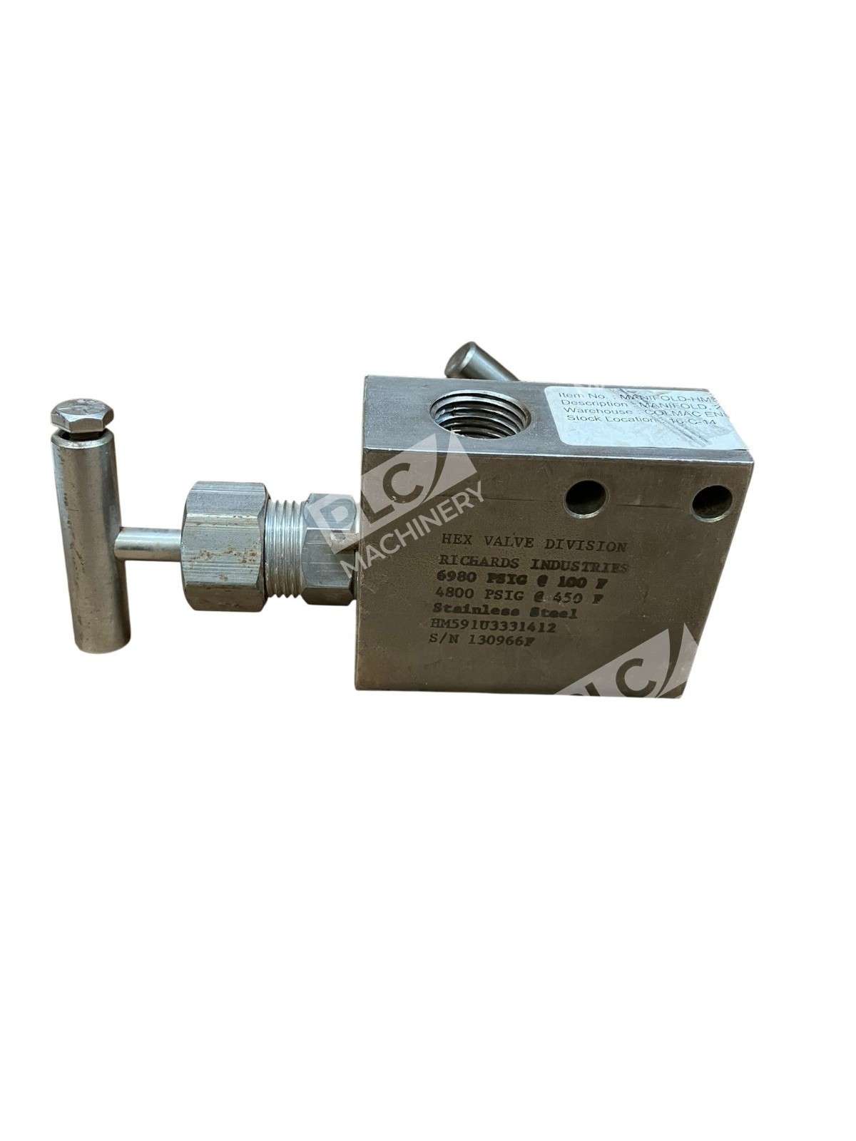 Hex Valve HM591U3331412 Stainless Steel Instrument Manifold - Image 2