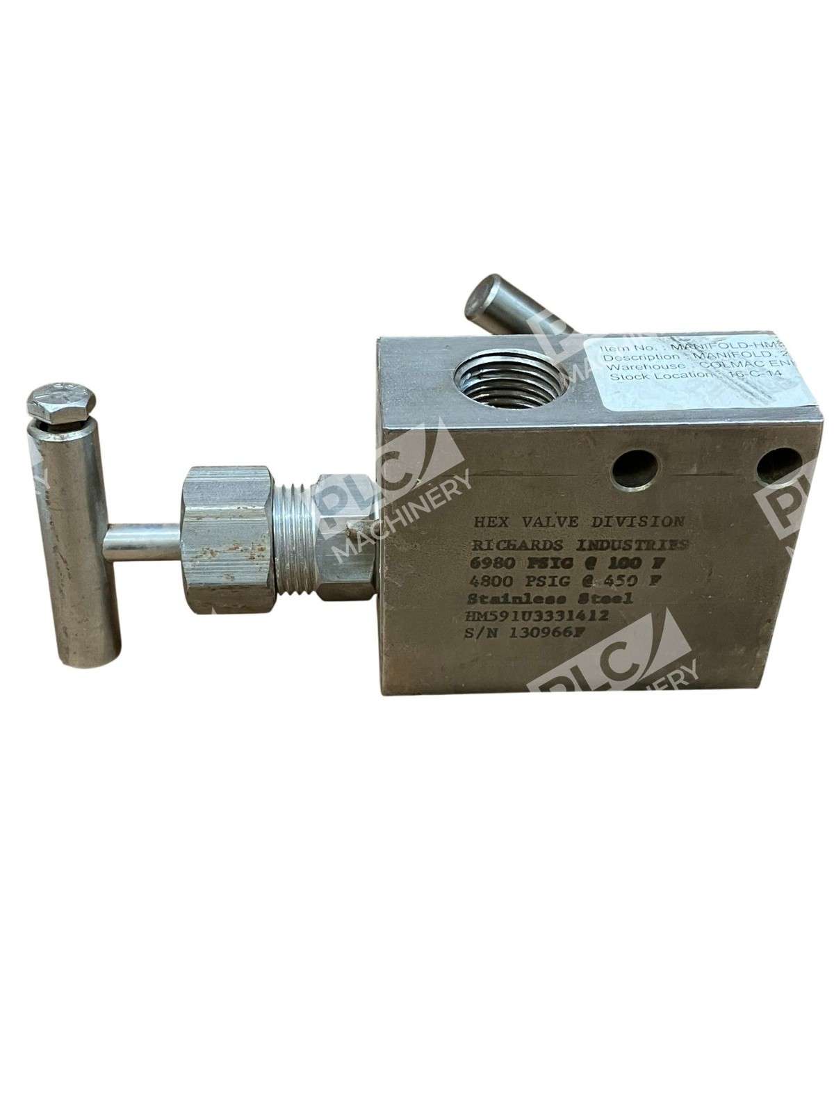 Hex Valve HM591U3331412 Stainless Steel Instrument Manifold - Image 3