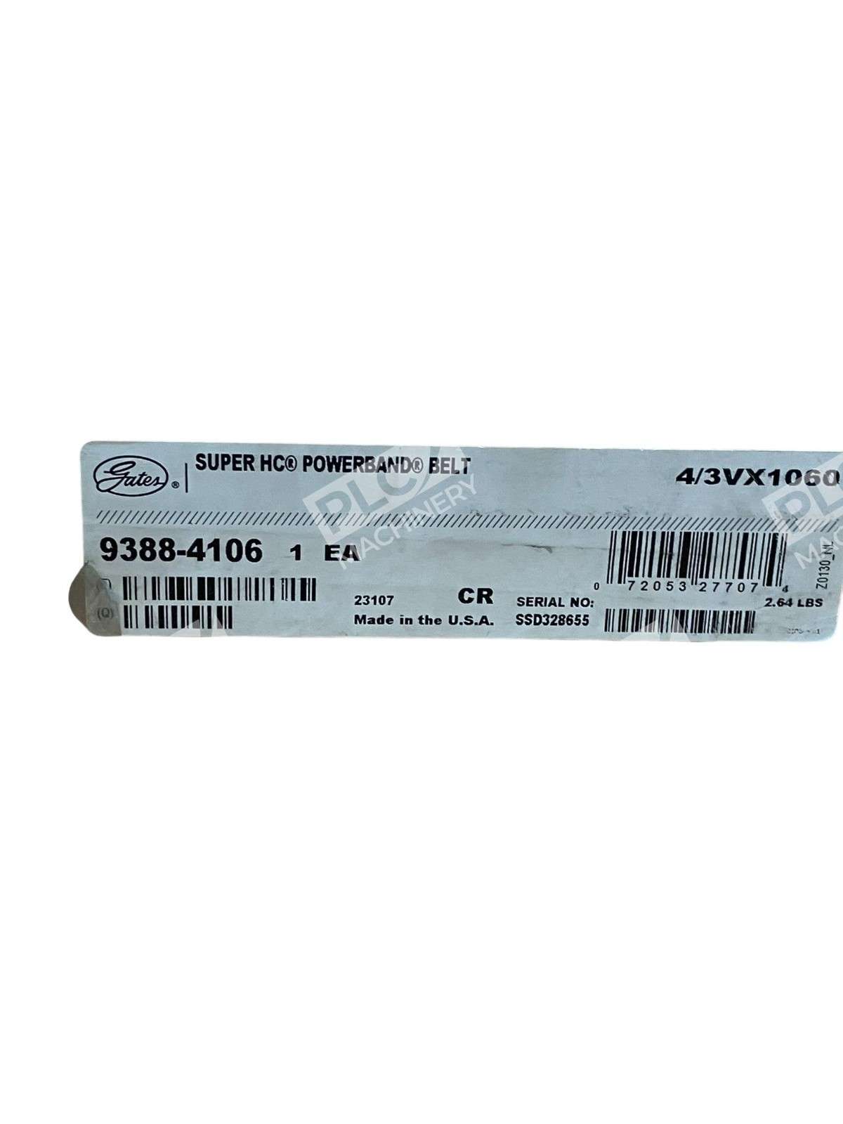 Gates 4/3VX1060 Super HC Molded Notch PowerBand V-Belt 9388-4106 - Image 5