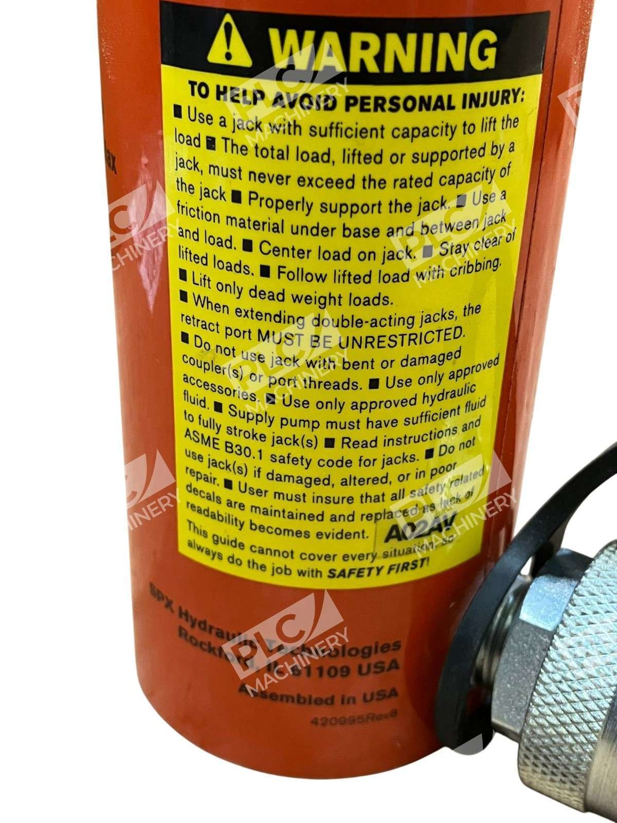 SPX Power Team C104C Model B 11-Ton Single-Acting Hydraulic Cylinder - Image 11