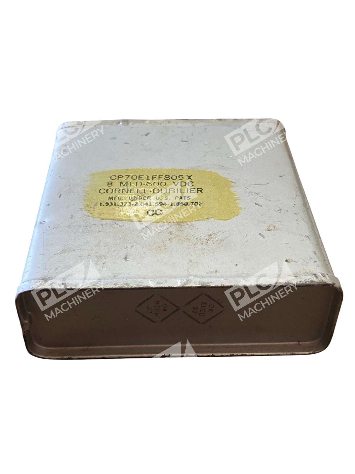 Cornell Dubilier CP70E1FF805X Capacitor 8uF 600VDC Metal Can High Voltage - Image 3