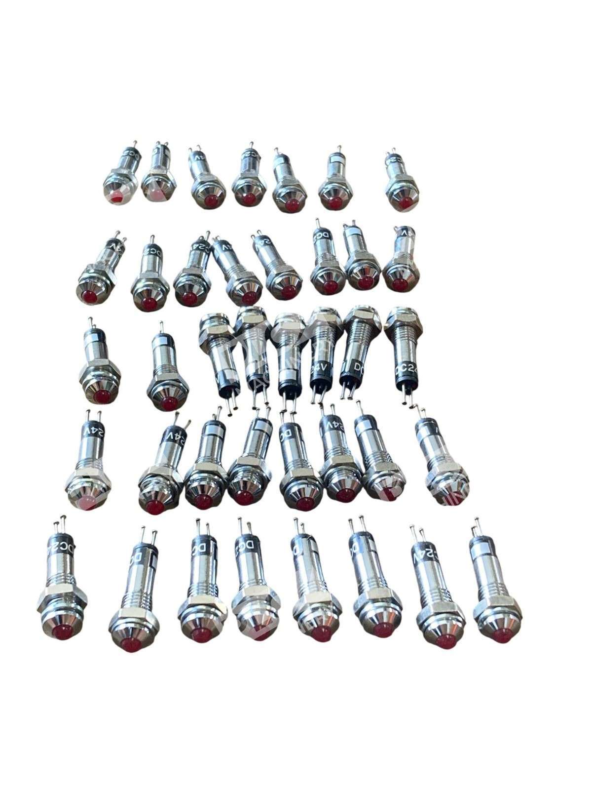 DC 24V Red LED Indicator Pilot Light Panel Mount Metal Signal Lamp Lots of 39 - Image 2
