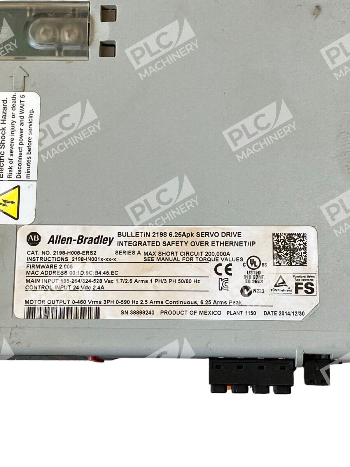 Allen-Bradley 2198-H008-ERS2/A Kinetix 5500 Servo Drive | 6.25A EtherNet/IP Safety - Image 3