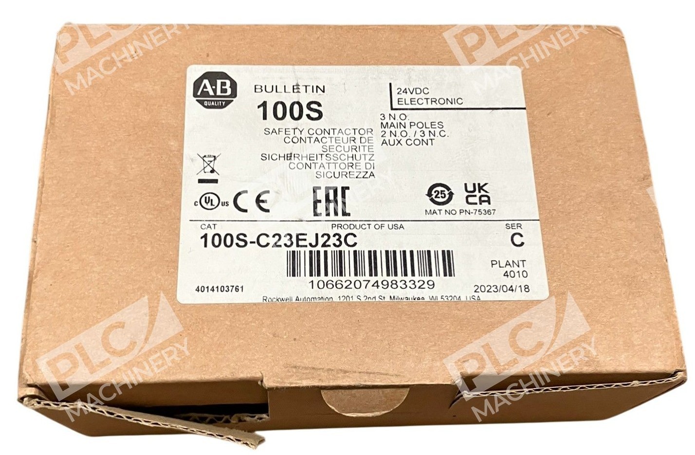 Allen Bradley 100S-C23EJ23C - Allen Bradley AB 24VDC Safety Contactor 100S-C23EJ23C /C