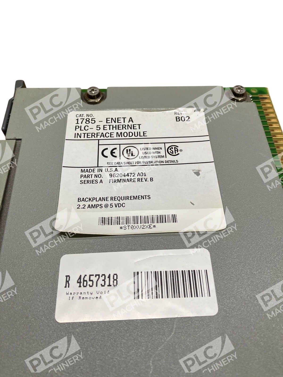 Allen Bradley 1785-ENET AB PLC-5 Ethernet Interface Module Rev B02 Rockwell - Image 3