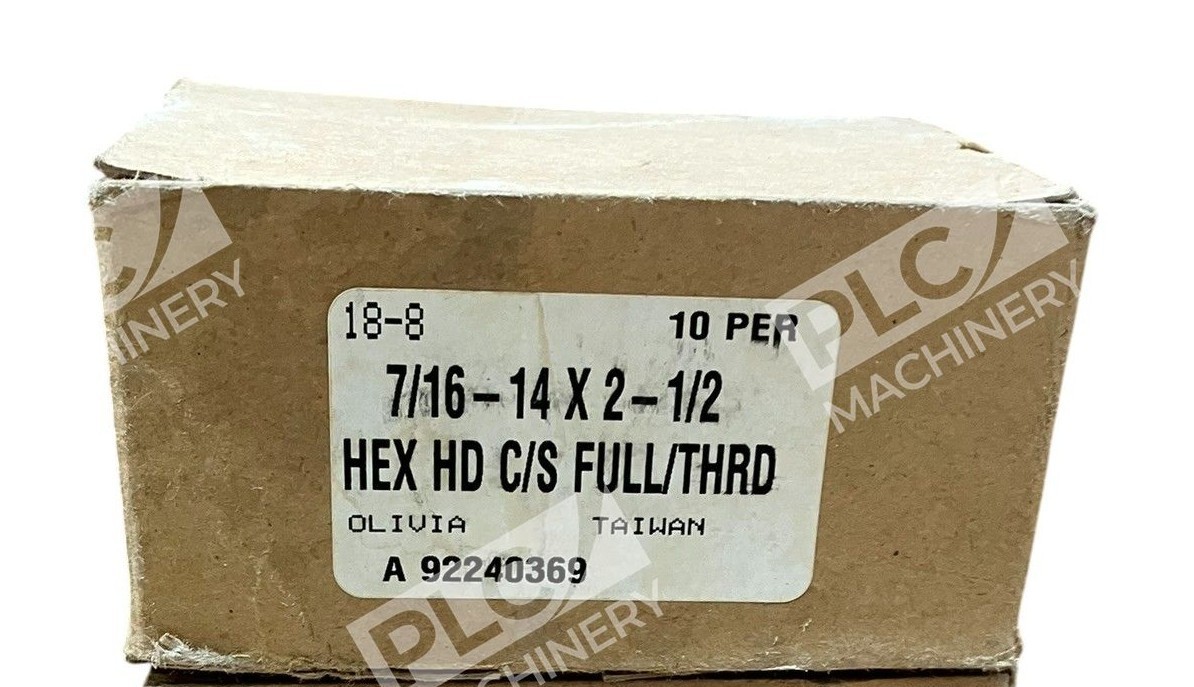 Olivia 18-8 Hex Head Cap Screw Fully Threaded 7/16-14" X 2-1/2" (Box of 10) - Image 2