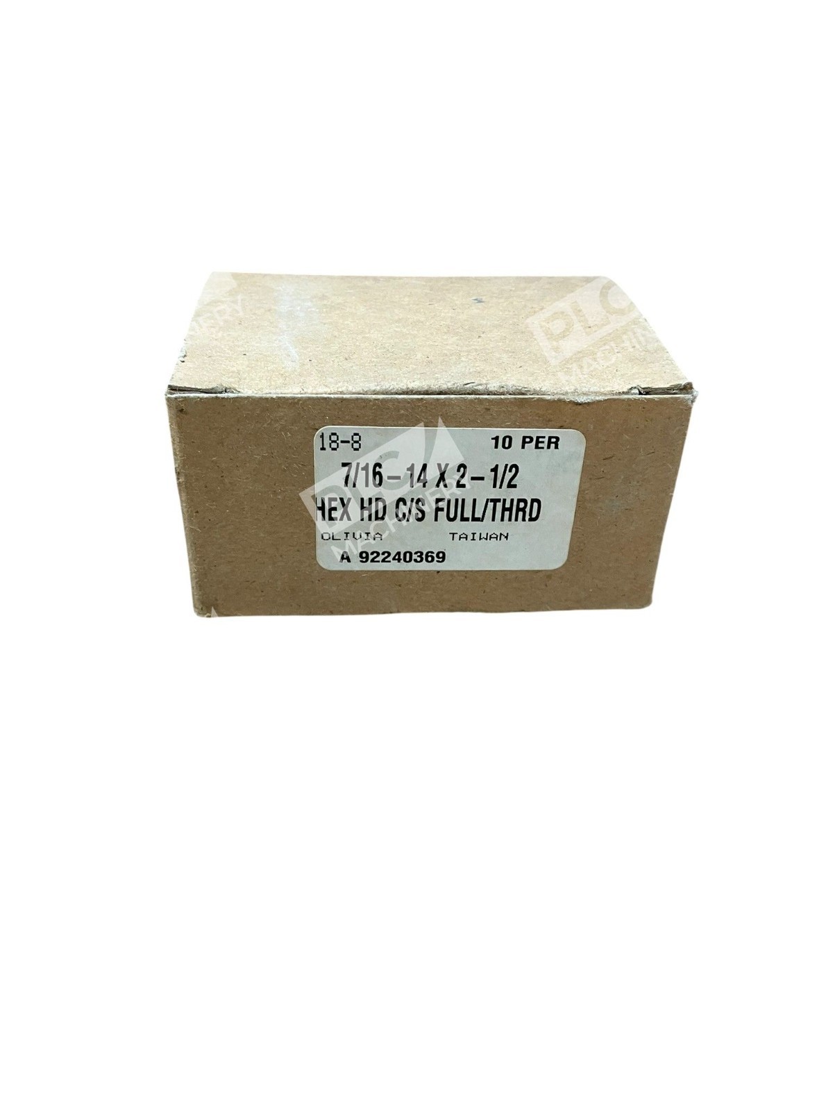 Olivia 18-8 Hex Head Cap Screw Fully Threaded 7/16-14" X 2-1/2" (Box of 10) - Image 3