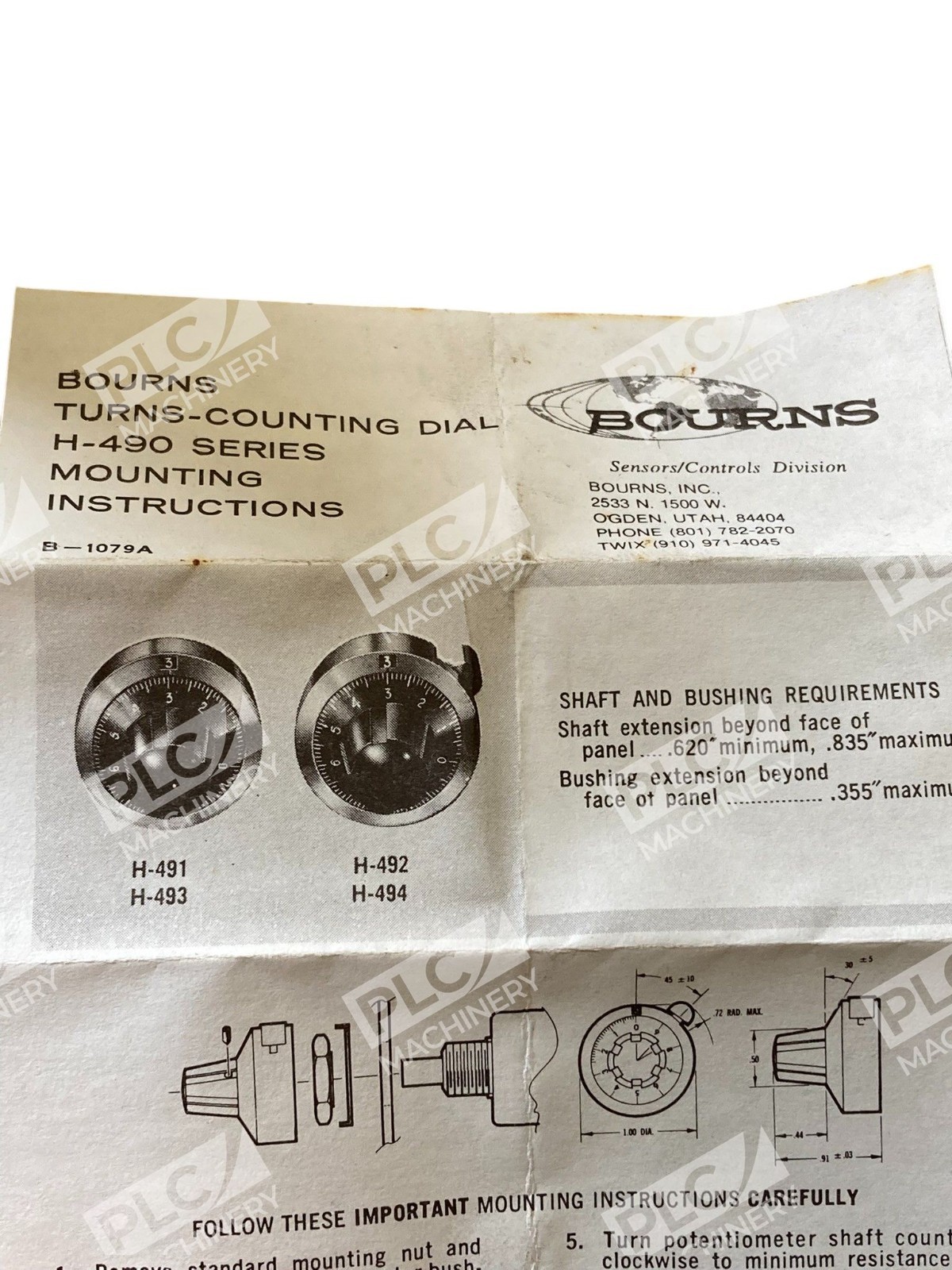 H492-3 - Bourns - H-490 Series Turns-Counting Dial - Image 6