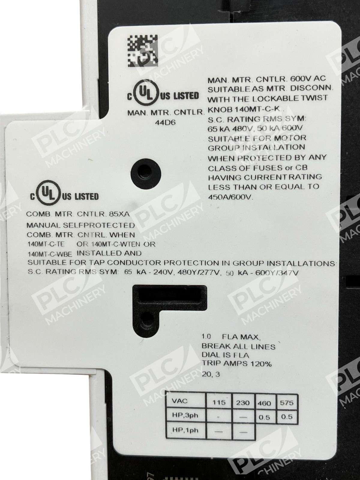 Allen Bradley 140MT-C3E-B10 Motor Protector Circuit Breaker 0.63-1A Series A - Image 5