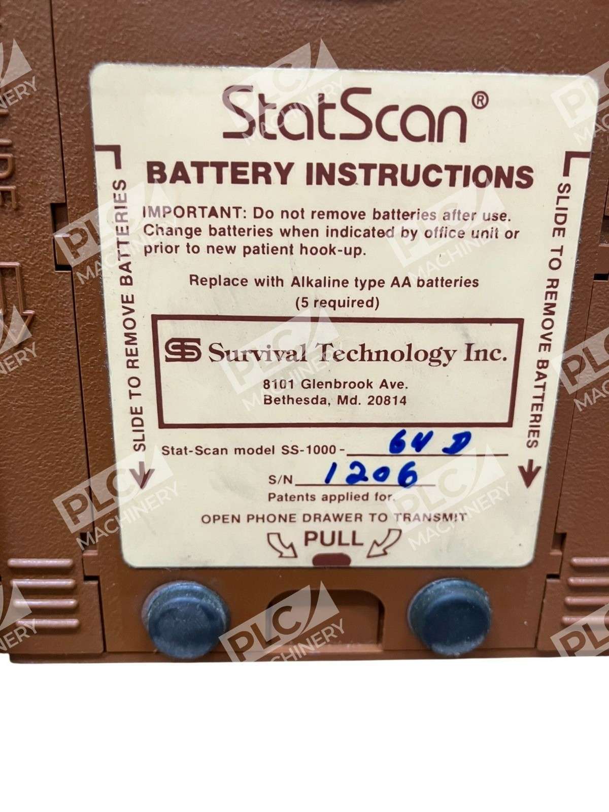 Survival Technology Inc SS-1000-640 StatScan Battery Instructions SS-1000-64D - Image 5