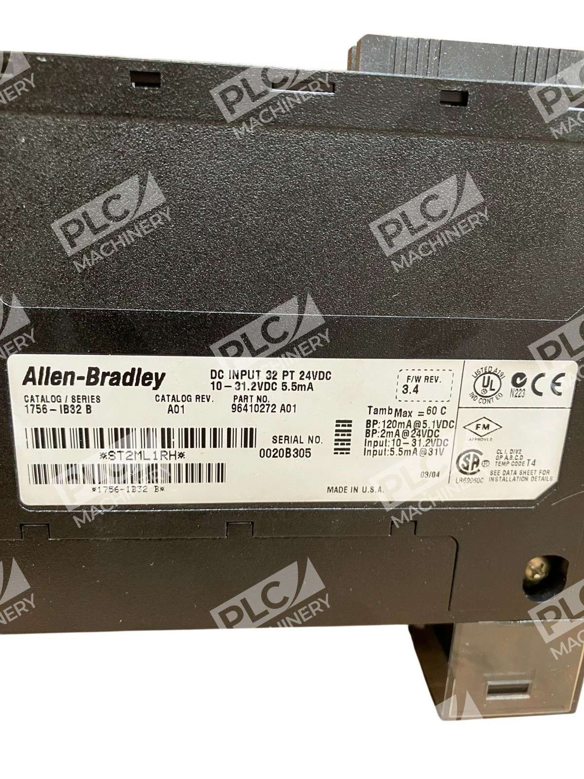 1756-IB32 - Allen-Bradley - (No Door) 10-31.2VDC 5.5mA DC Input 32 PT 24VDC /A01 - Image 4