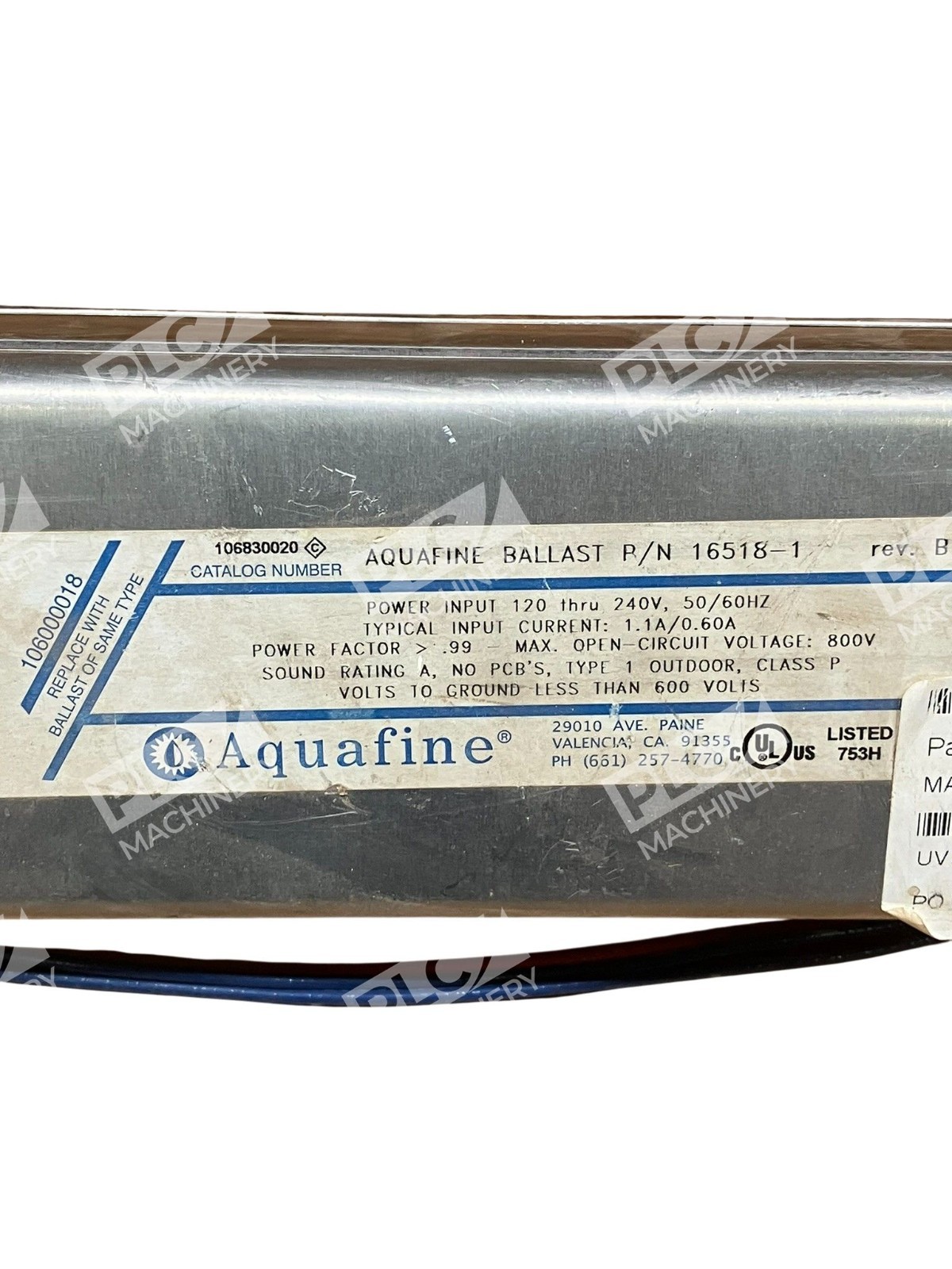 Aquafine Ballast 16518-1 Rev B - Image 7