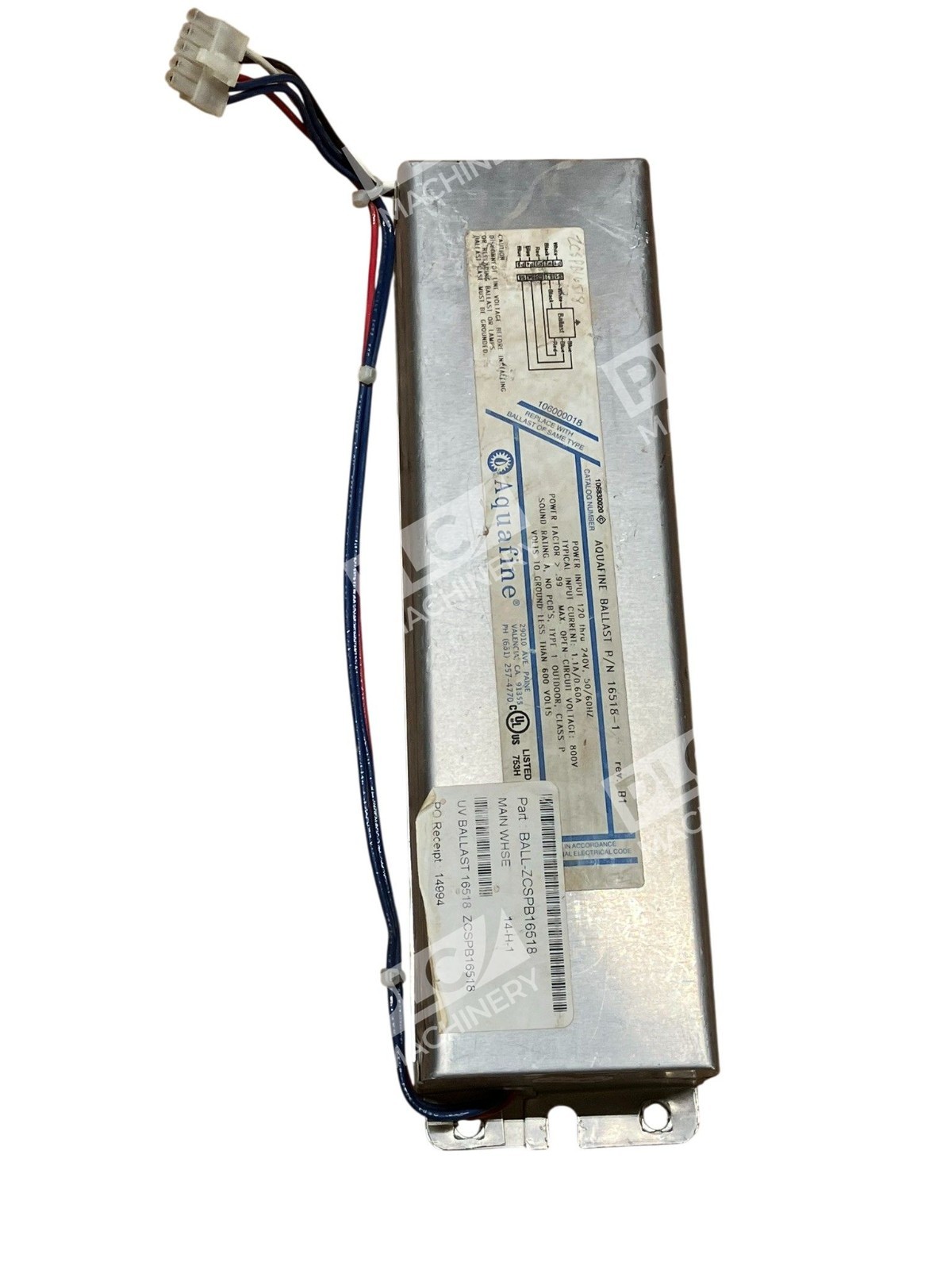 Aquafine Ballast 16518-1 Rev B - Image 3