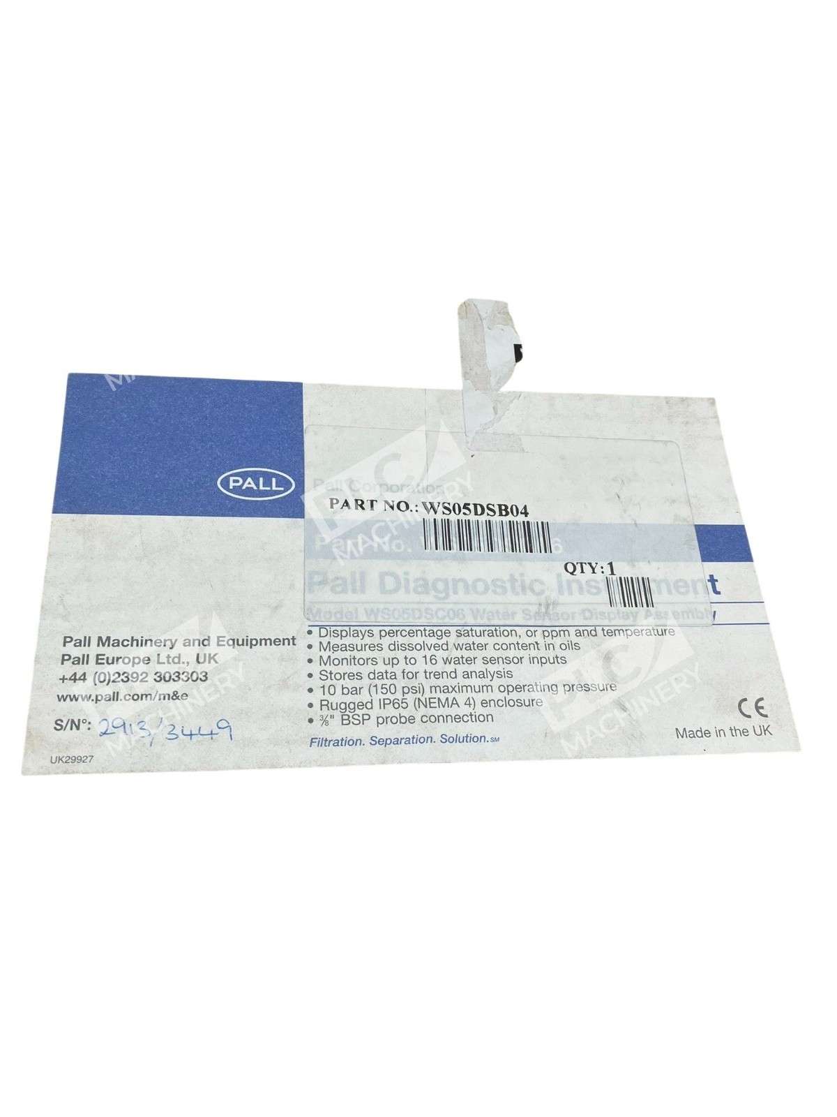 Pall WS05DS Water Sensor WSPB04 Probe Node Box WS05DSB04 - Image 4